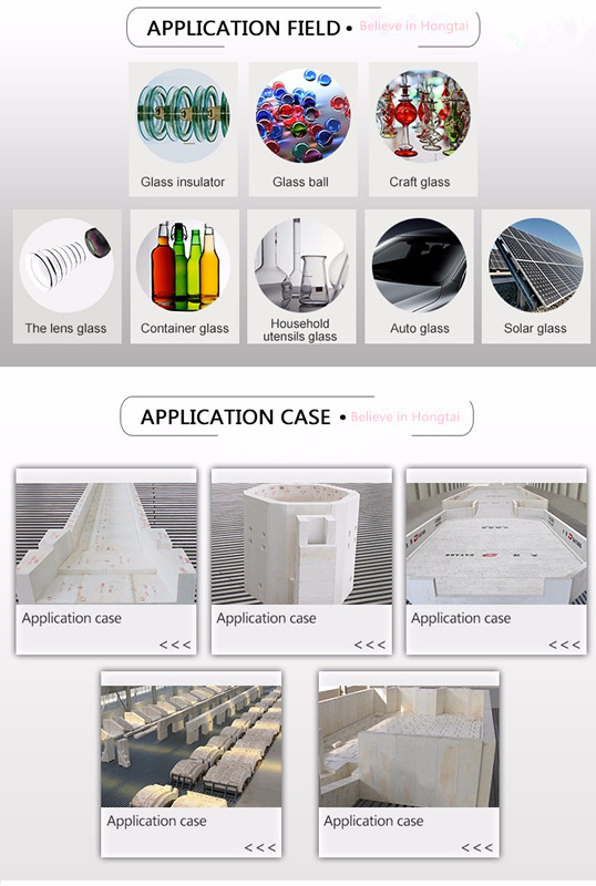 refractories supplier of fused cast azs block for Glass Bottle Furnace with lower price