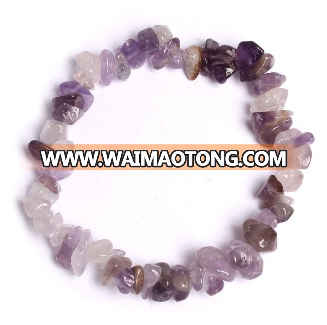 wholesale natural semi precious stone chips bead bracelet jewelry