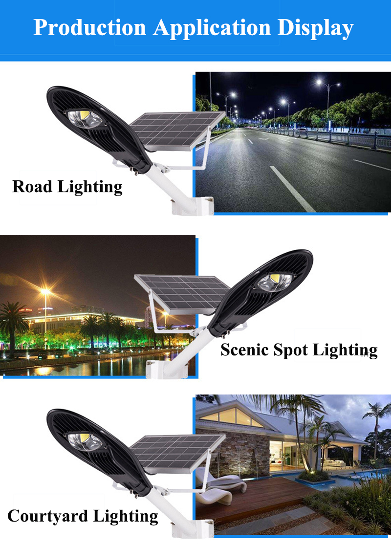 Exterior luminarias lights control waterproof 20w 30w 50w 100w solar led street lamp led lighting