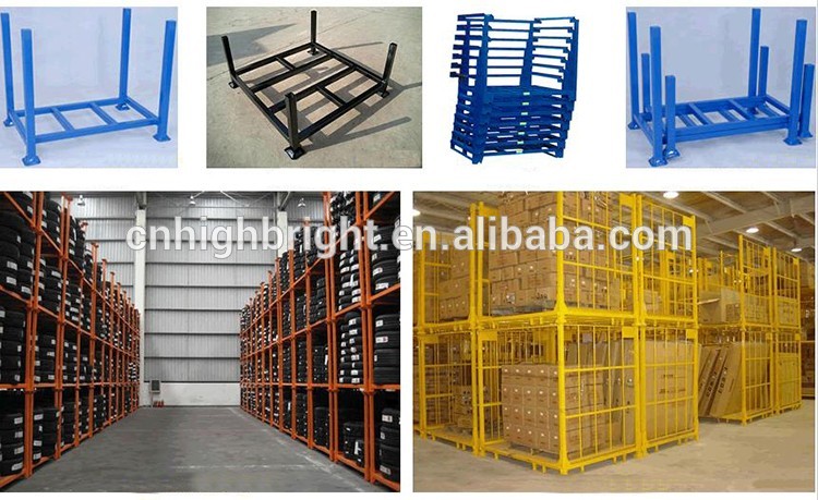 Stackable warehouse storage industrial foldable stacking pallet rack