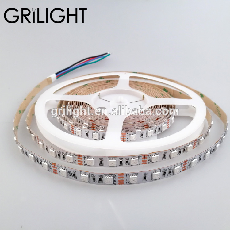 Colorful led strip for SMD5050 rgb dc12v 24v 14.4w per meter flexible waterproof  outdoor led lighting