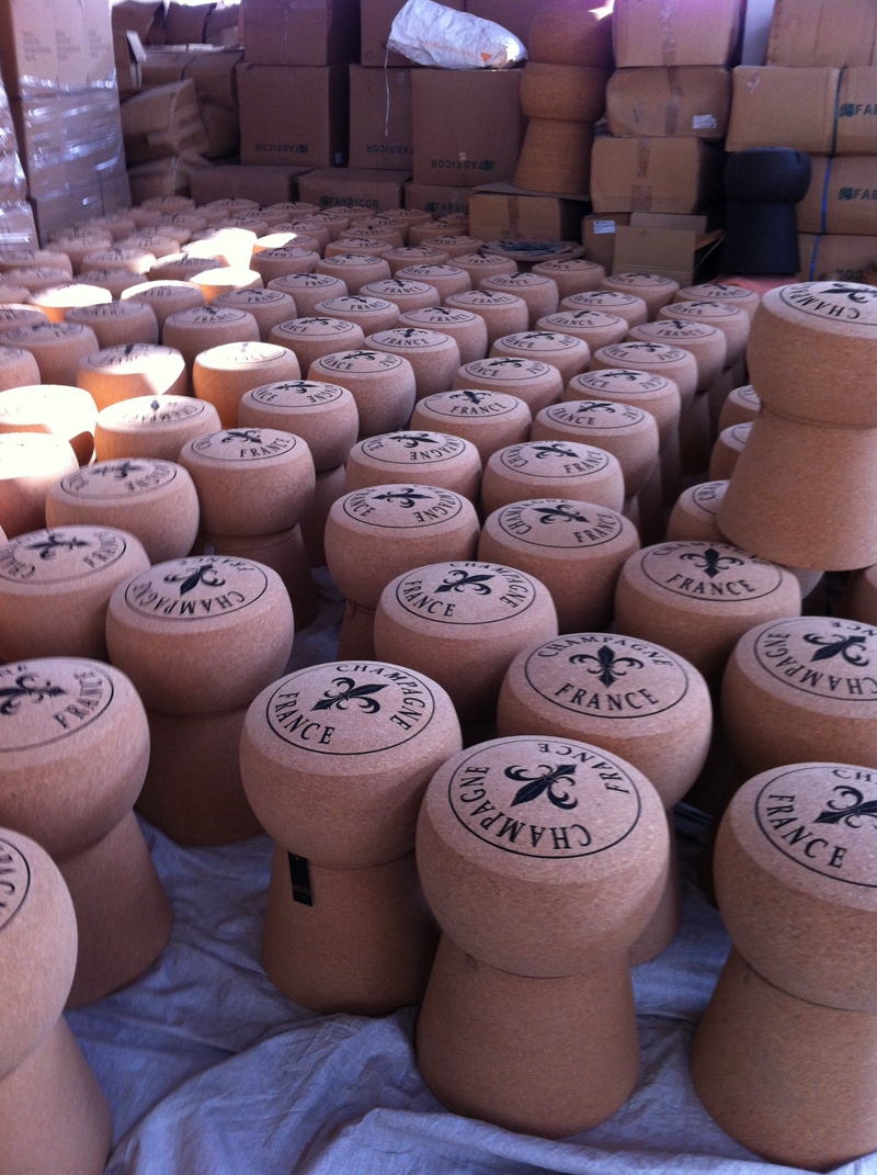 Champagne cork stool chair