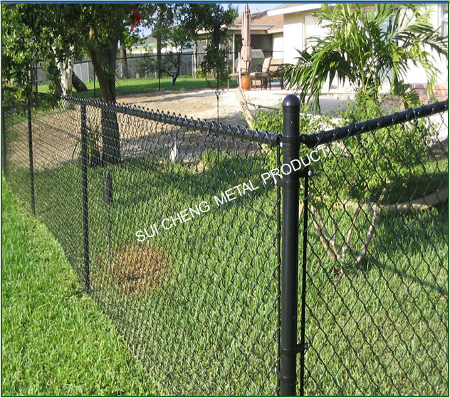 guangzhou  Factory Residential Black Coated Chain Link Fencing