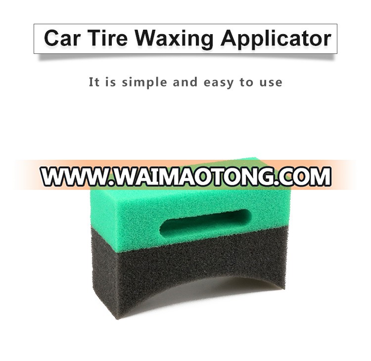 Polyurethane Custom wholesale foam wax pad Car Tire Cleaning Foam Pad Green Sponge Tyre Waxing Applicator pads