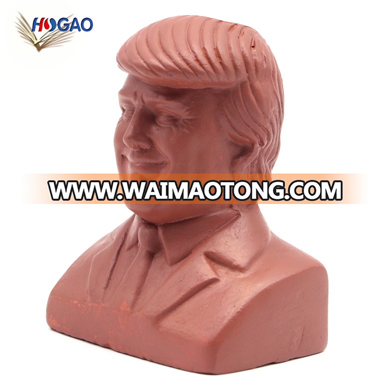 New product ideas 2018 exclusive existing home garden modern decorative funny red pottery head planter Donald Trump chia pets