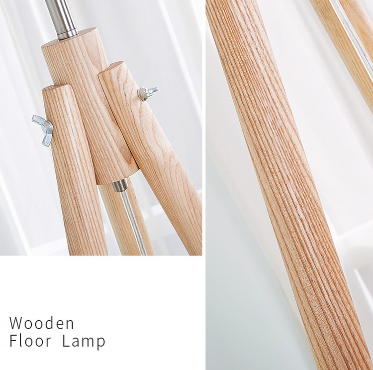 Factory Price Wooden Standing Tripod Decorative Floor Lamp