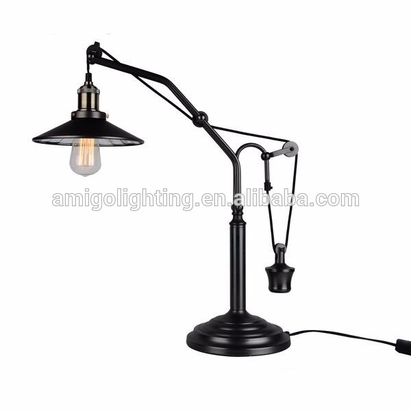 popular adjustable height vintage industrial table lamp for restaurant