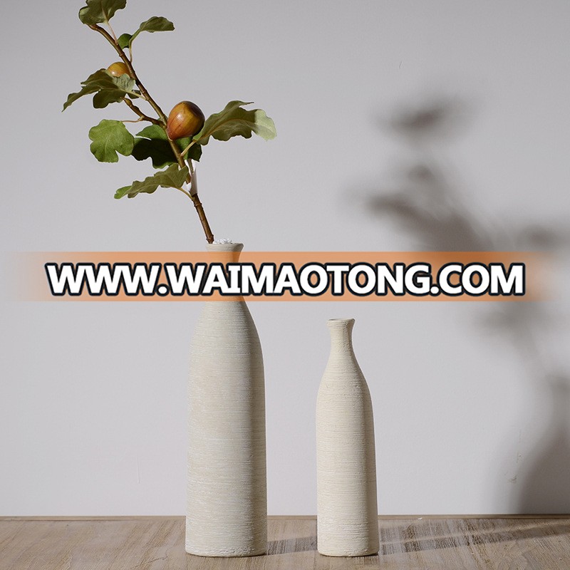 Nordic modern graceful ceramic bottle shape design vase for home decor