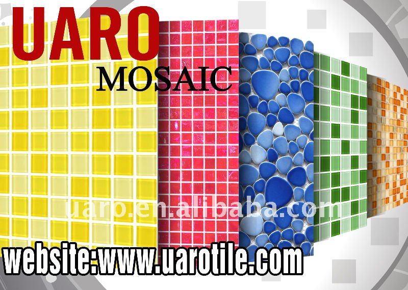 Uaro sea blue bathroom subway crystal tile mosaic