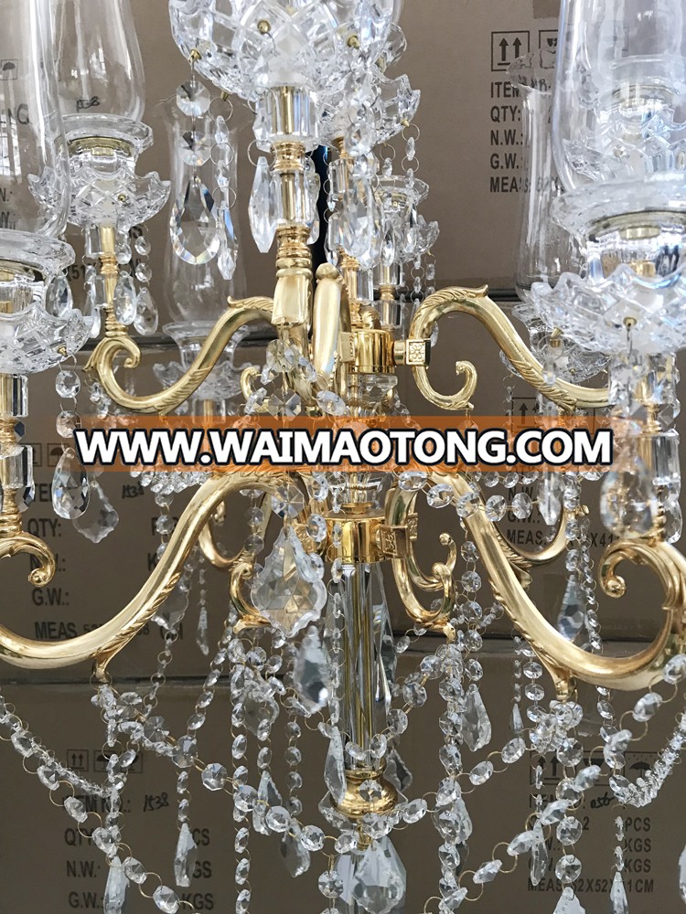 crystal glass candelabra centerpieces 9 arms tall gold candelabra on sale