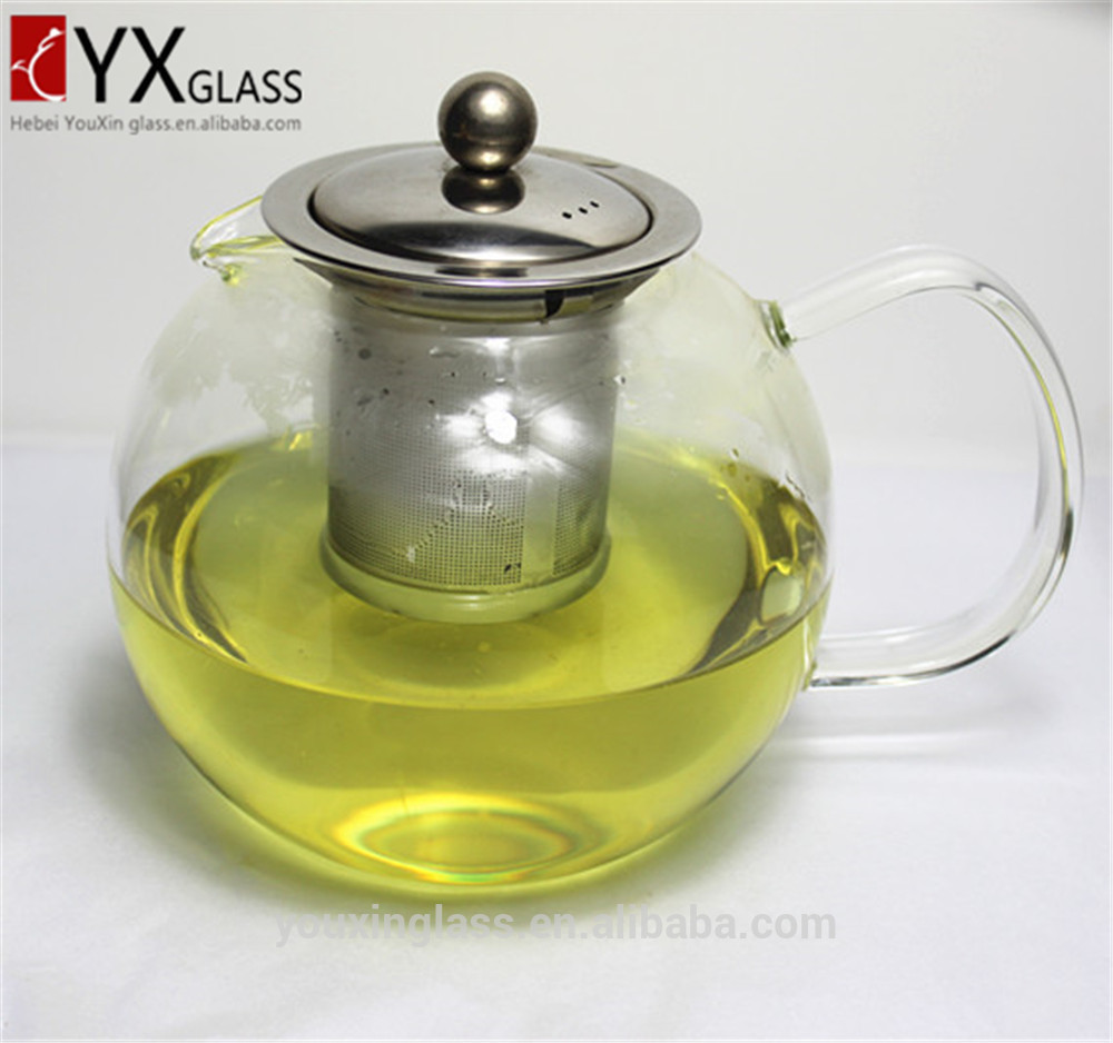 heat resistant double wall bottle glass tea infuser with stainless steel