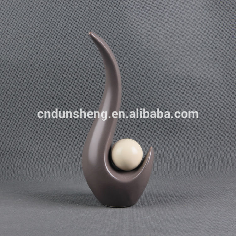 Wholesale home accessory ceramic unpainted abstract matt sculpture ,