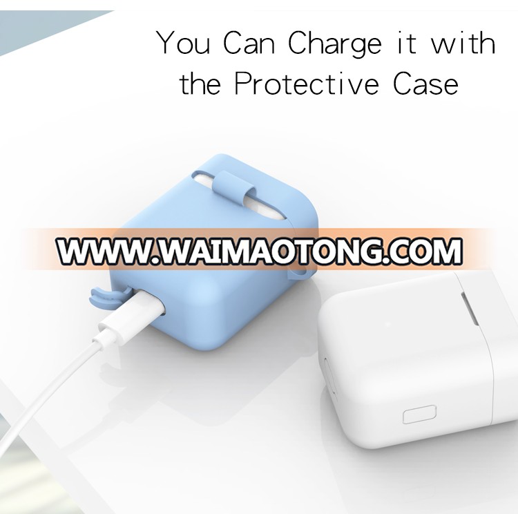 Protective Silicone Case Cover Anti lost strap and hook for xiaomi earphone Charging Case