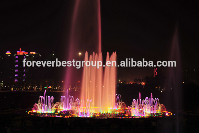 30m round shape outdoor underwater 12W led RGB lighted customized size music water fountain dancing fountain