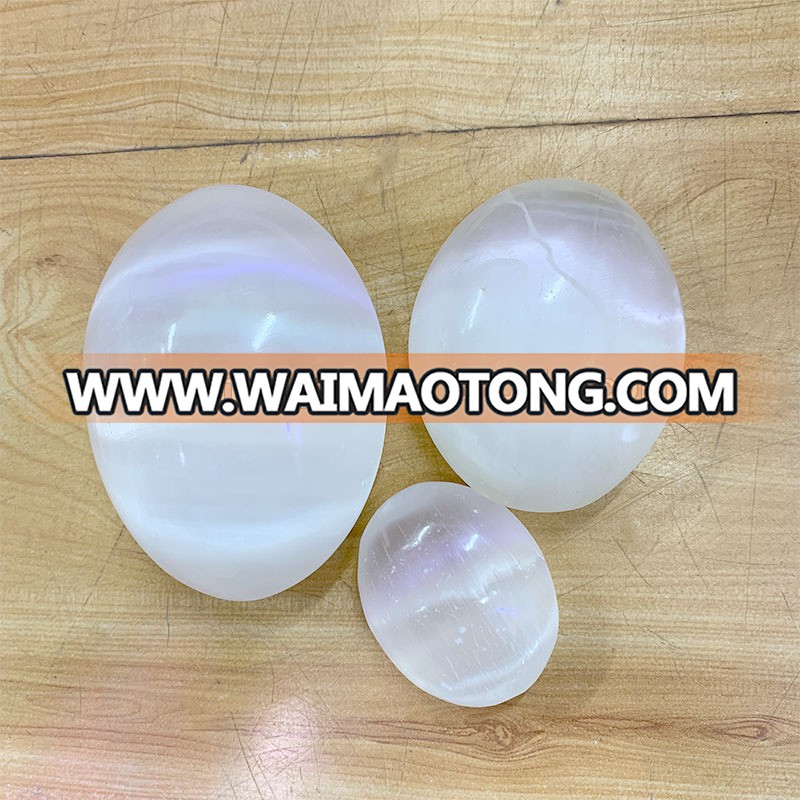 Natural White Selenite egg Crystal Clear Gypsum egg for sale