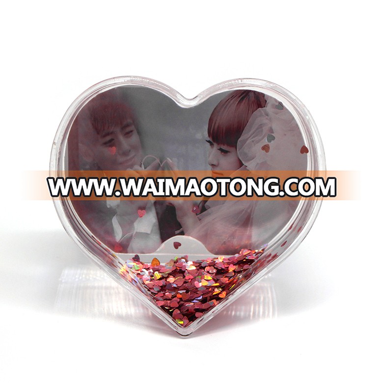 snow globes wholesale heart shape photo frame water globe with photo insert