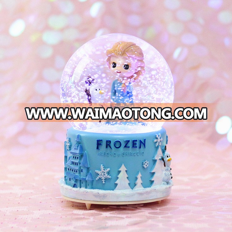 Wholesale rotating crystal polyresin wedding lovers friends snow globe valentines day gifts with Music Box