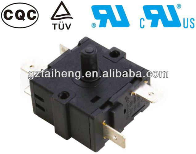 5pins Rotary switch / 6 position black with UL CQC TUV Certification