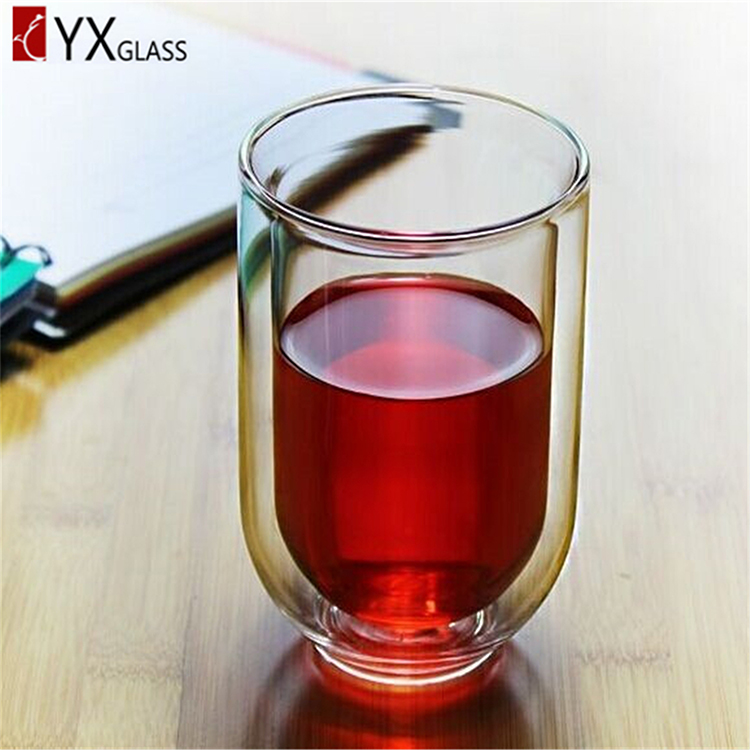 250ml heat-resistant double wall glass cups