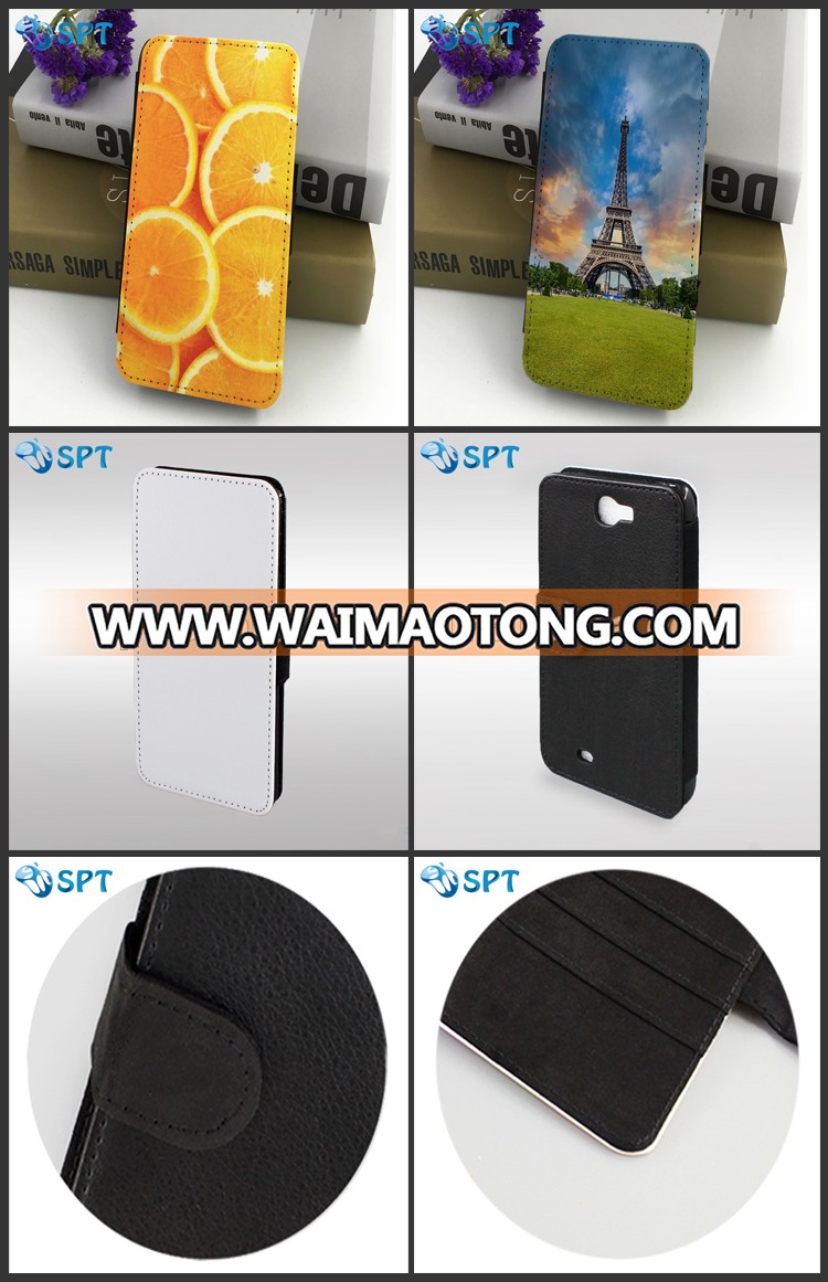 digital printing Leather wallet mobile phone case for samsung Note 2