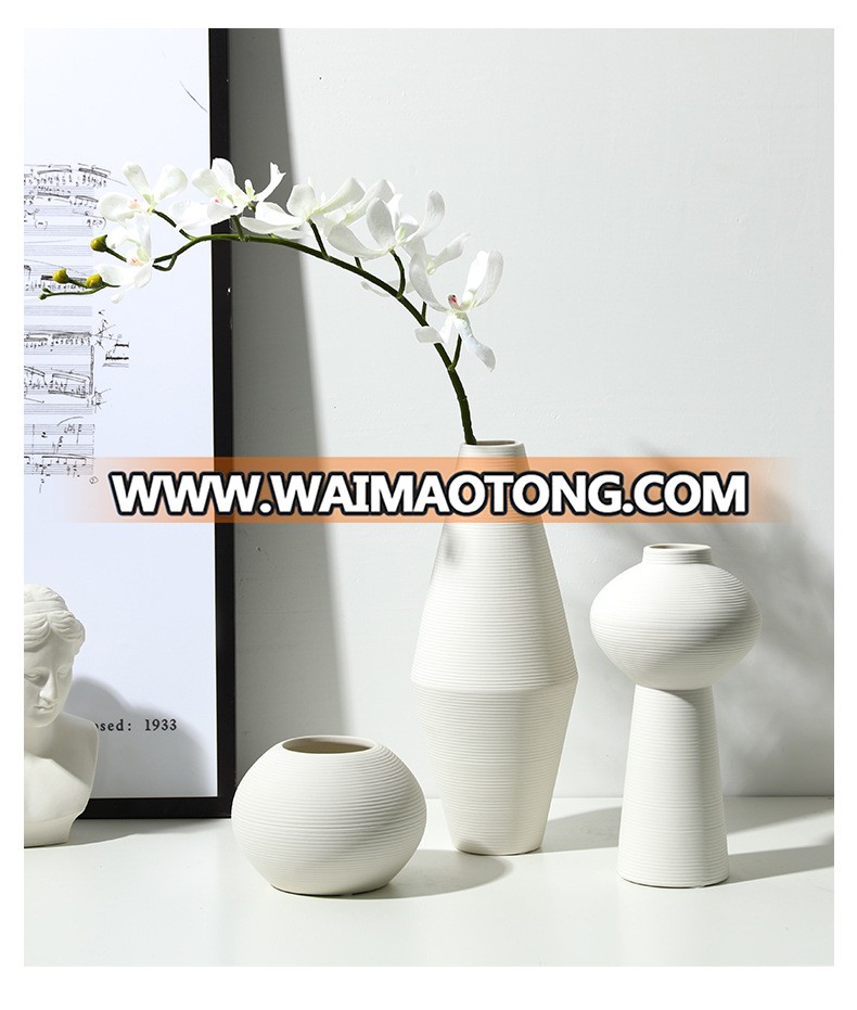 popular high quality handmade white flower vase ceramic