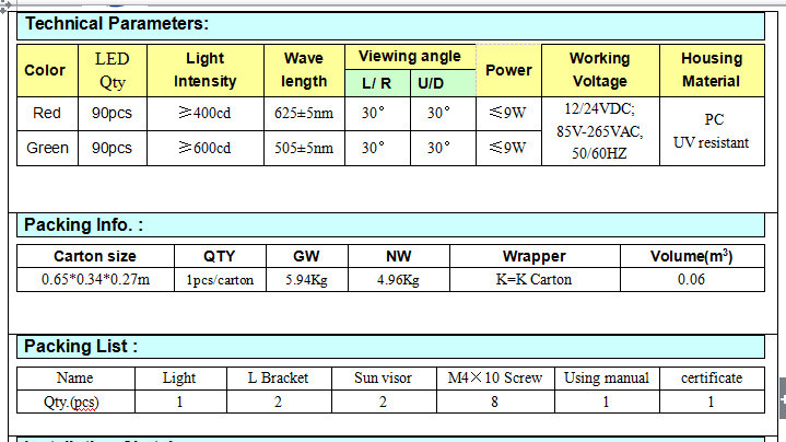 PC 200mm LED traffic lights full ball without lens