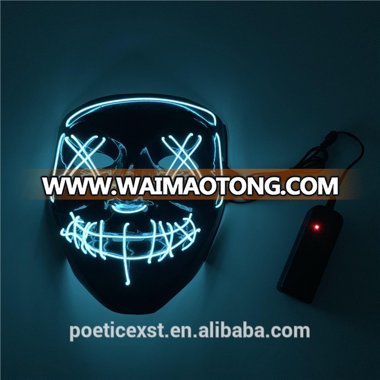 PoeticExst Halloween Flashing Led Face Mask For Party,Funning EL Wire Mask,Led Mask Party