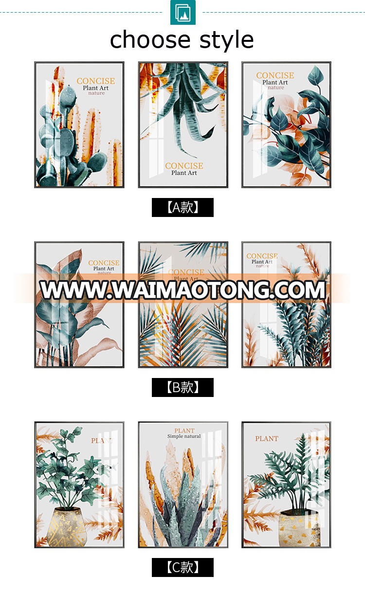 Popular Modern Flower Handmade Oil Painting Decoration Plant On Canvas 3 Panel Canvas Wall Art