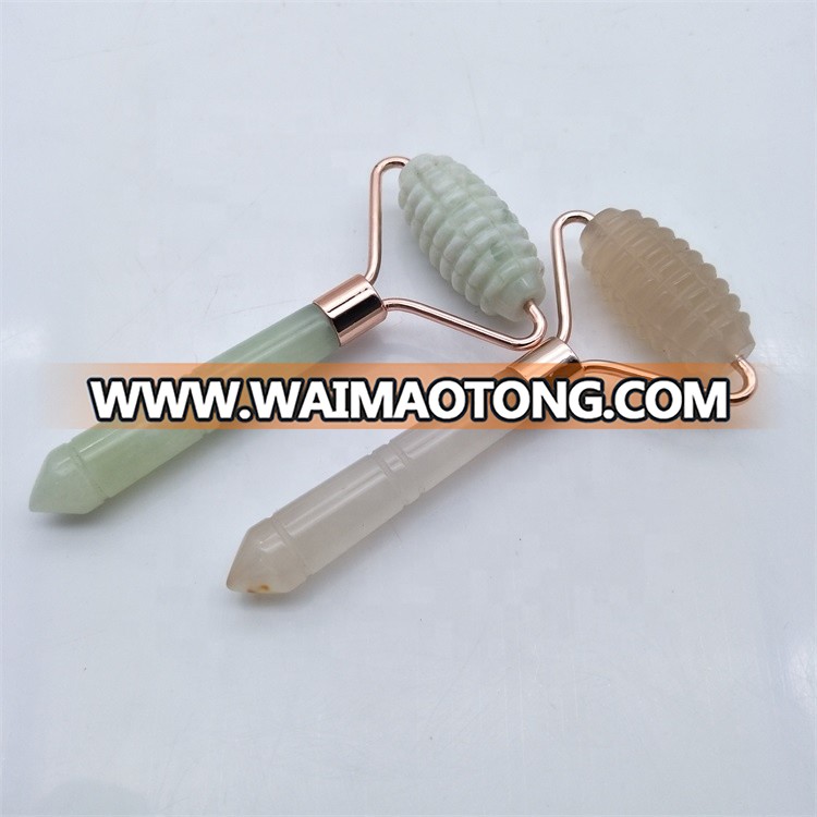 Natural Quartz Crystal Single Head Roller Aquatic Agate Massage Wand