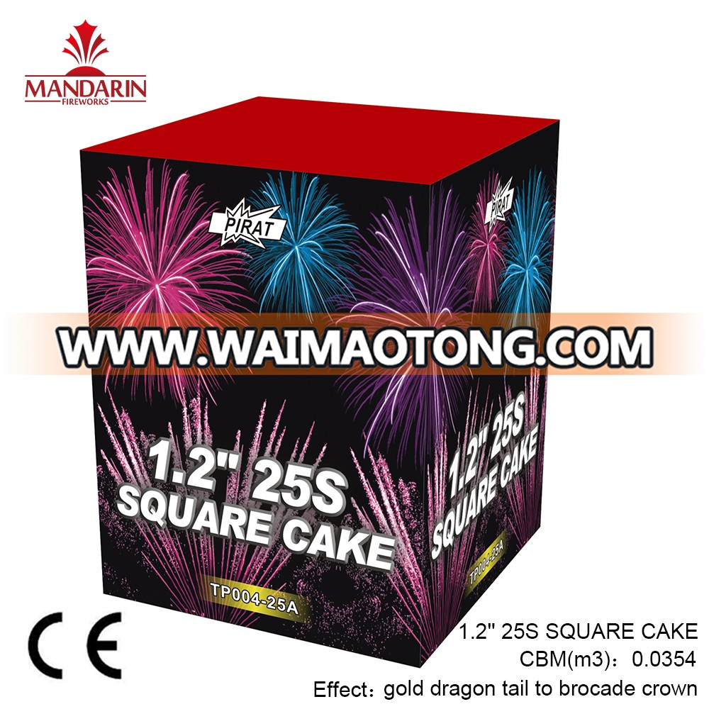 25 shots wholesale cheap price pyro cake fireworks with CE approval