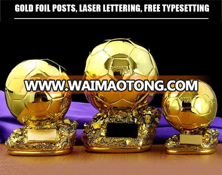 2019 new golden globe trophy electroplated golden ball support laser engraving resin crafts