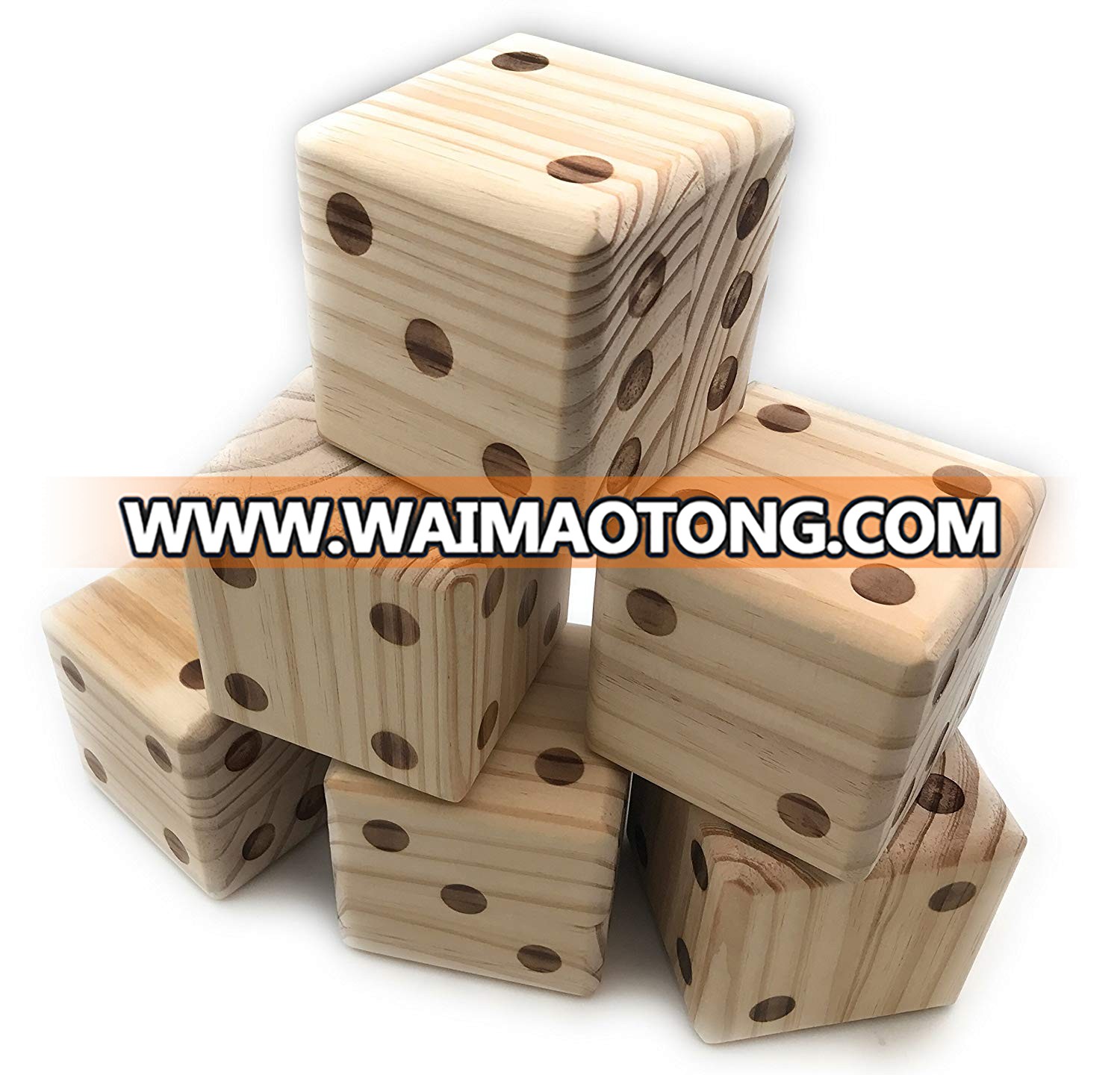 Custom 6 sides large medium small square corner natural wood cube blank giant dice