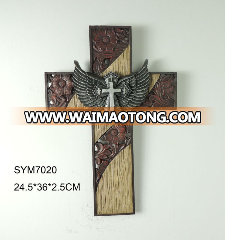 Resin cross sculpture wedding gift for boy