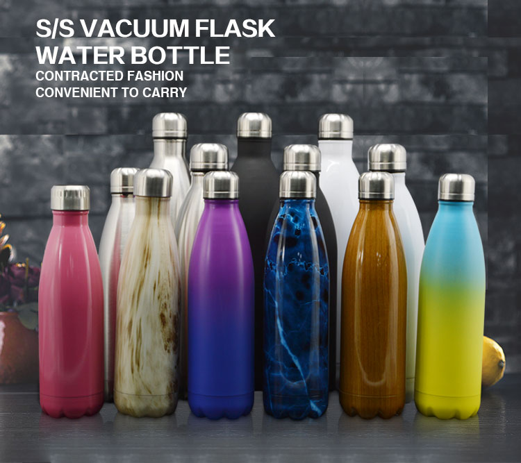 500ml metal sport stainless steel drinking vacuum flask water bottle