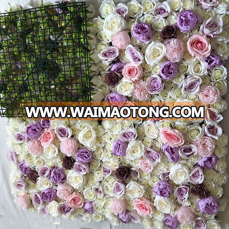 IFG flower wedding decoration wall white rose  flower wall panels with orchid 40*60/50*50