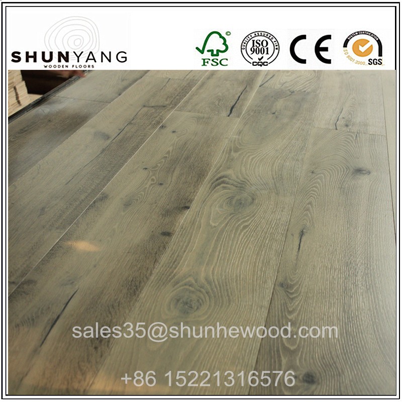 Antique Style Fumed&Smoked European French White Oak Flooring Manufacture