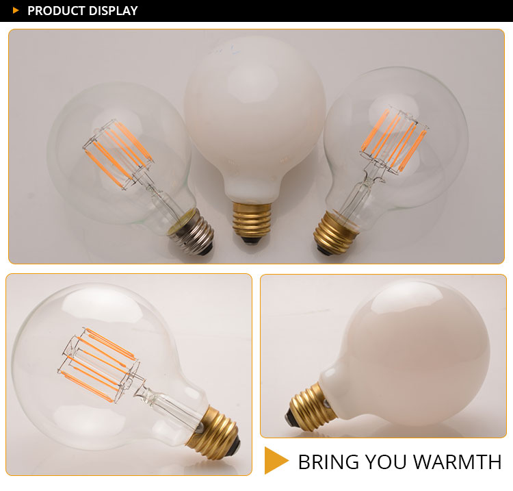 Industrial Style Vintage Edison Filament LED Globe Lighting Bulb E27 2W 4W 6W 8W G125 G95 G80 LED Globe Bulb