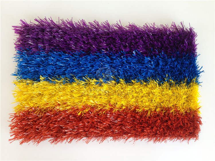 T23 Rainbow Colorful Kindergarten Running Track Artificial Grass Turf