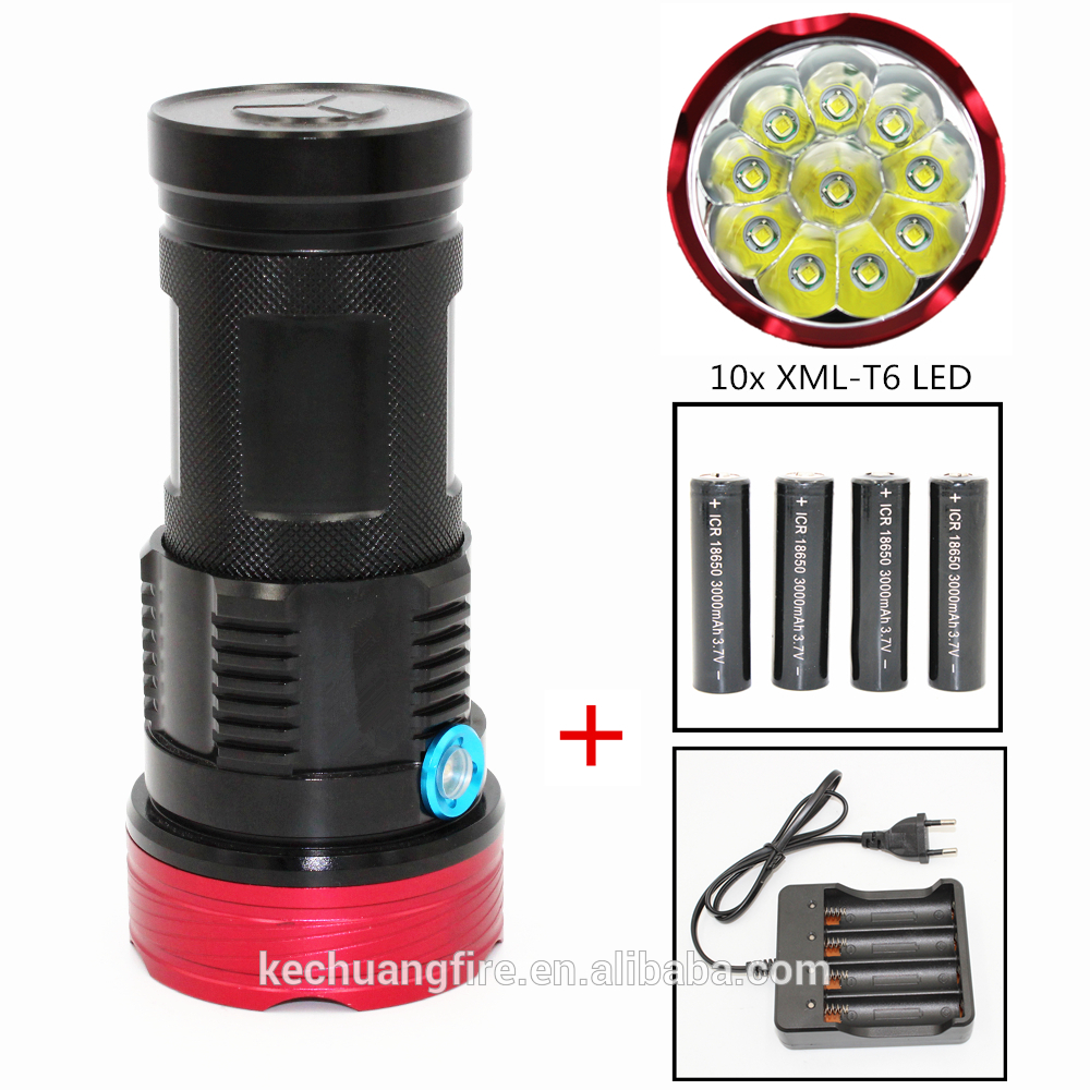 12000 Lumens Light Flashlamp 10 x XM-L T6 LED Flashlight Torch Lamp Lights For Hunting Camping