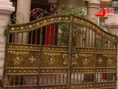 Euramerican style wrought iron gate,iron gate grill design from Guangzhou