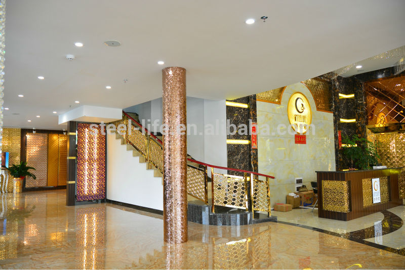 Mirror Finished Srainless Steel Hotel Partition Lobby Use Solid Aluminum  Screen Modern Design