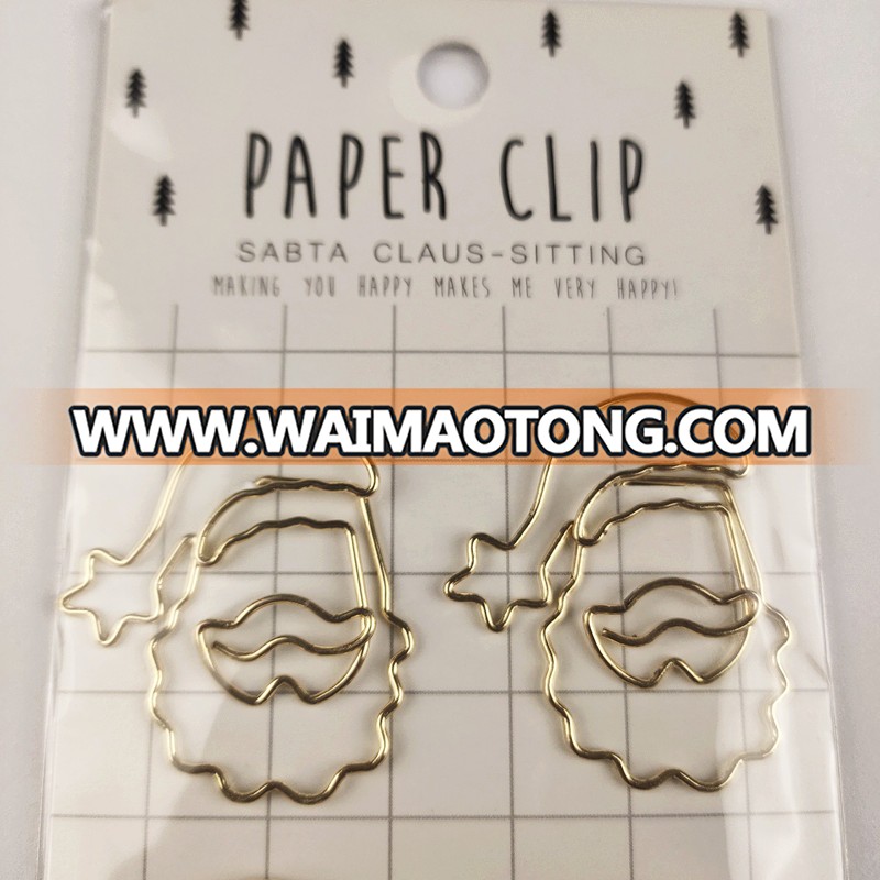 Christmas Gifts  Gold Santa Claus Paper Clips