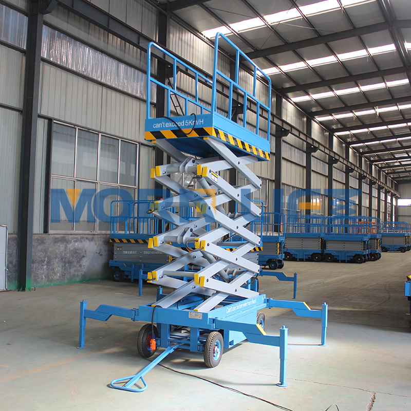 Manual movable mobile electric scissor lift 10m 500kg