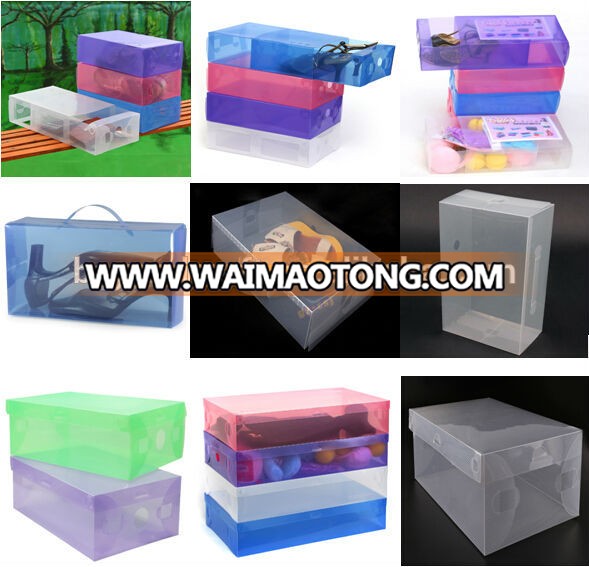 Stackable Plastic Folding Shoe Box With Movable Lids