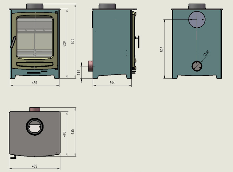 2019 New Design 5 kw Carbon Steel Wood Burning Stove For Small Room