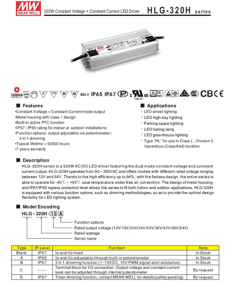 MEAN WELL HLG-320H