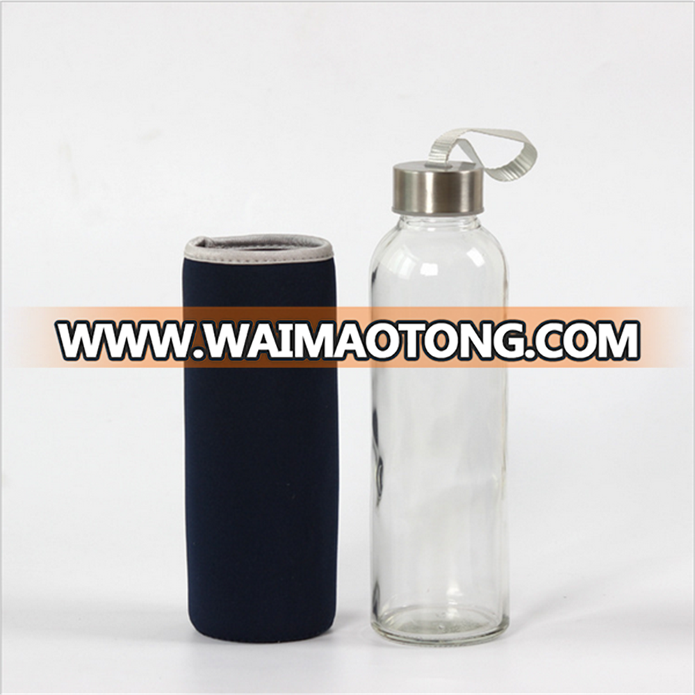 250ml 300ml 420ml hot sale new design travel pyrex glass water bottle