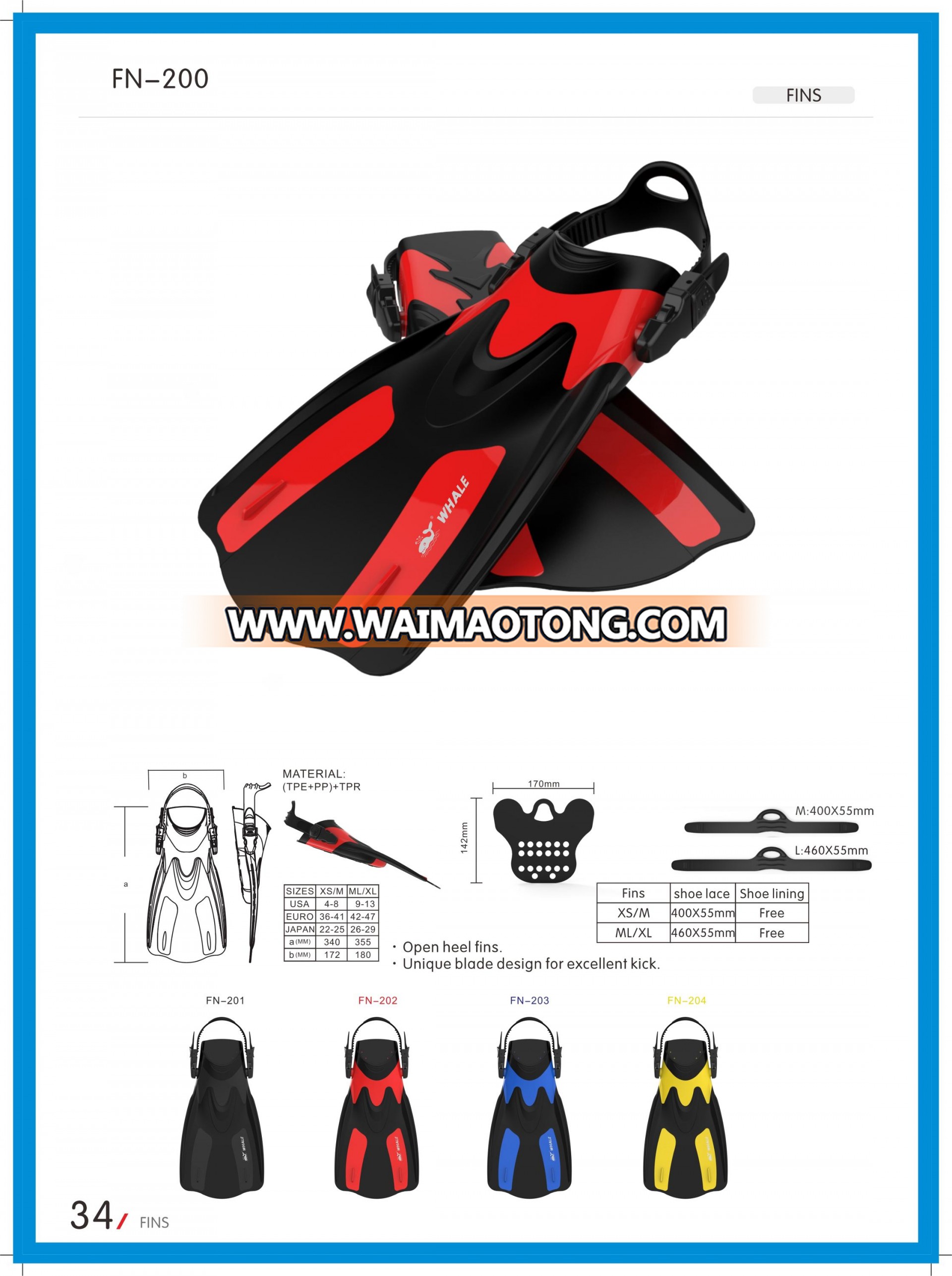 BSCI certificated swimming fins, dive fins, suring fins