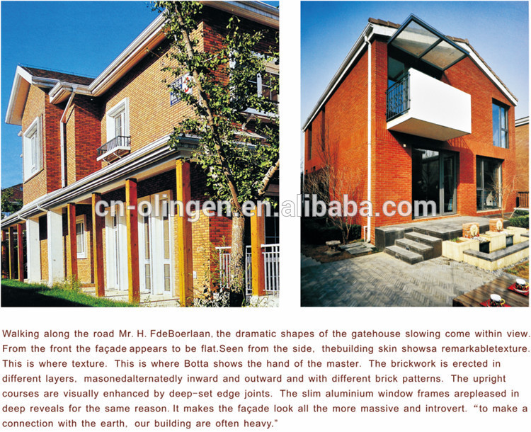 Cement thin bricks for facades decoration