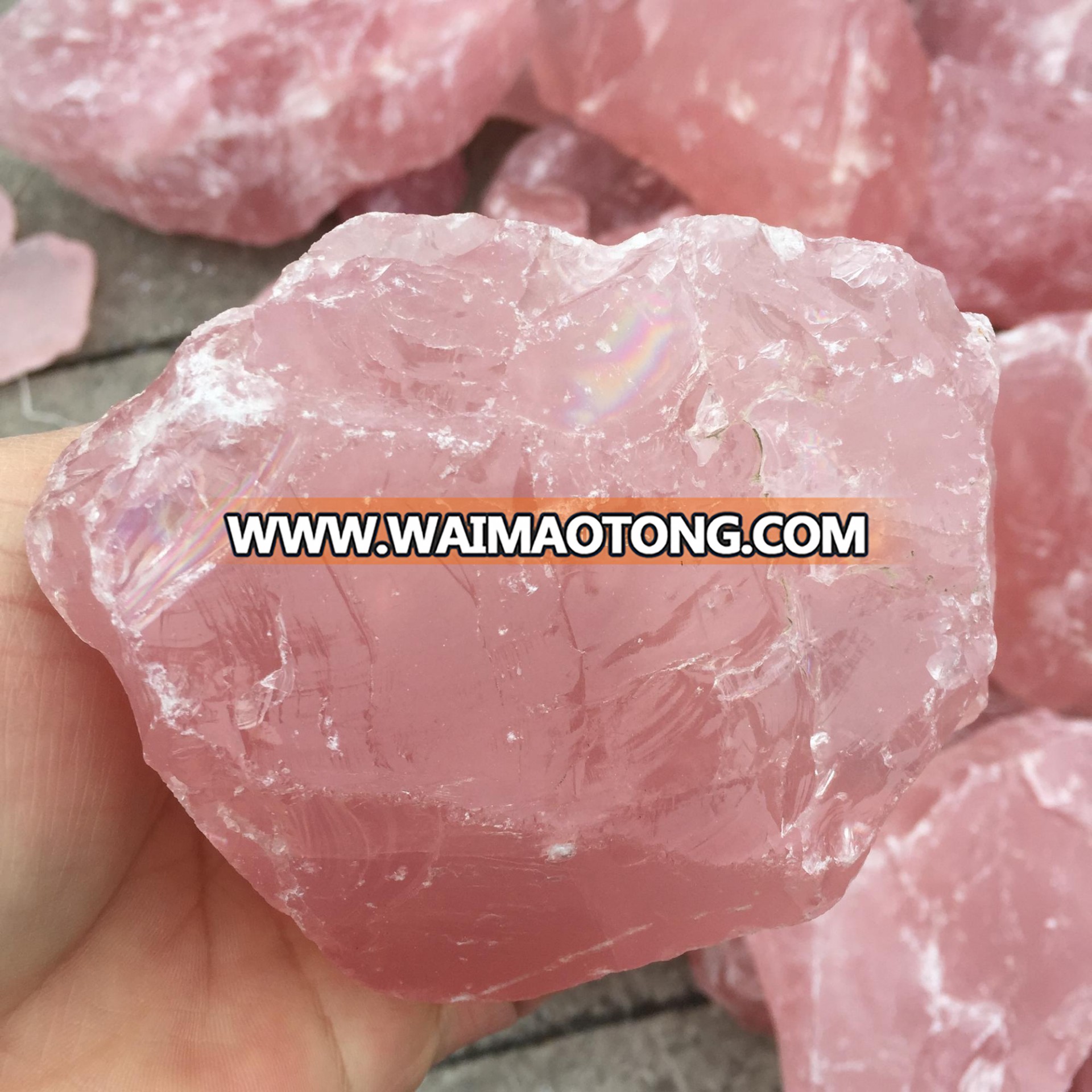 Natural rough rose quartz unpolished raw crystal Stone for sale